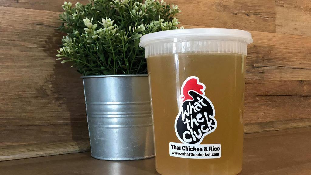 Chicken Broth 1 QT · Homemade broth from free range chicken (perfect for cooking) - no preservatives
