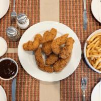 Chicken Strips & Fries Family Meal · 8 breaded chicken tenders served with a mountain of French fries and your choice of BBQ sauc...
