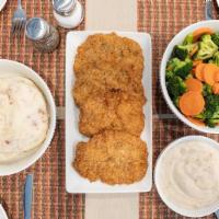 Chicken Fried Steak Family Meal · 4 Bear Paw Chicken Fried Steaks with country gravy, served with your choice of 2 dinner sides.