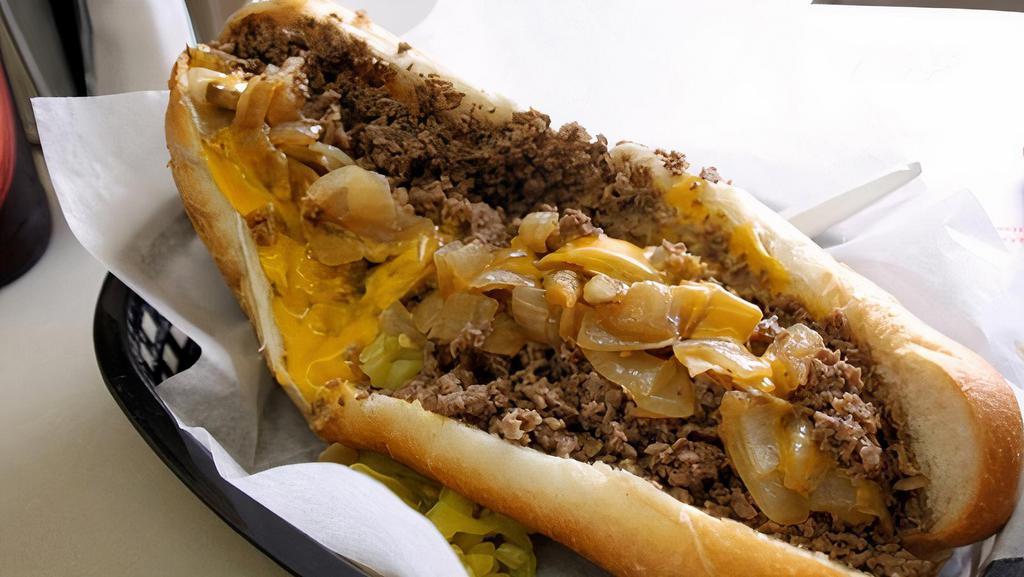 Philly Cheesesteak · Choice of steak or chicken and cheese.