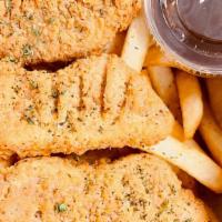 Chicken Tenders Basket (Beyond Chicken) · Includes four Beyond Chicken tenders with a basket of fries, and your choice of two dipping ...