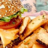 Diablo Burger · Saturn patty with organic vegan Jack cheese, fire sauce, fresh grilled organic jalapeños, or...