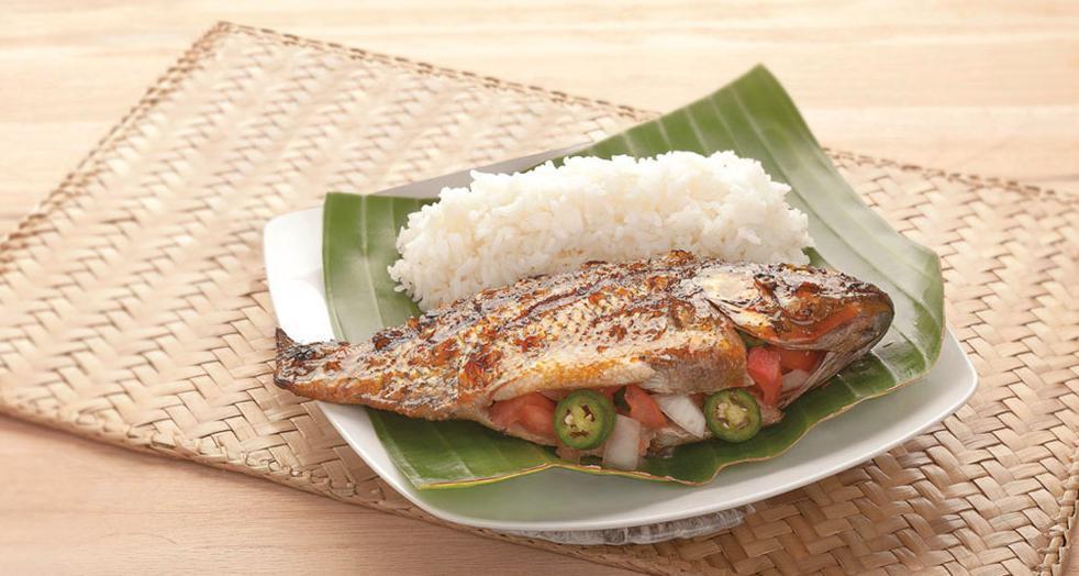 Grilled Tilapia · Grilled tilapia stuffed with our signature tomato and onion salsa. Served with steamed rice.