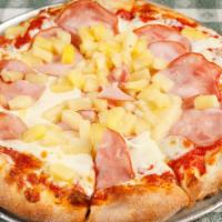 Hawaiian Special (Large) · For three persons. Canadian bacon, ham, and pineapple, tomato sauce.