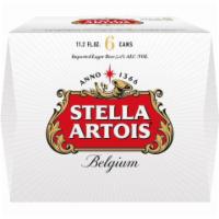 Stella Artois Can (11 oz x 6 ct) · Stella Artois is an authentic, imported Belgian lager beer. This premium imported beer is br...