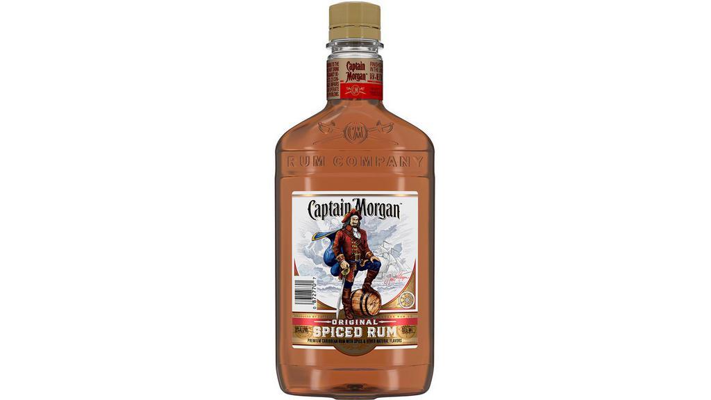 Captain Morgan Spiced Rum (375 ml) · Smooth and medium bodied, this spiced rum is a secret blend of Caribbean rums. Its subtle notes of vanilla and caramel give classic rum cocktails a distinctive, flavorful finish.