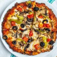 Guinevere's Garden Delight Pizza (Extra Large) · All Vegetable. All Delicious. Tomatoes, mushrooms, green peppers, yellow onions, black olive...