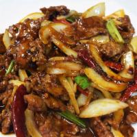 Mongolian Beef  · Spicy.