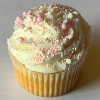 Pink Sprinkles · All cupcakes are iced with buttercream frosting.
