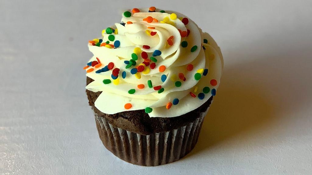 Bright Color Sprinkles · All cupcakes are iced with buttercream frosting.