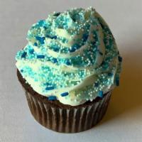 Blue Sprinkles · All cupcakes are iced with buttercream frosting.