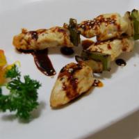 Chicken Yakitori · Chicken on skewers in yaki sauce
