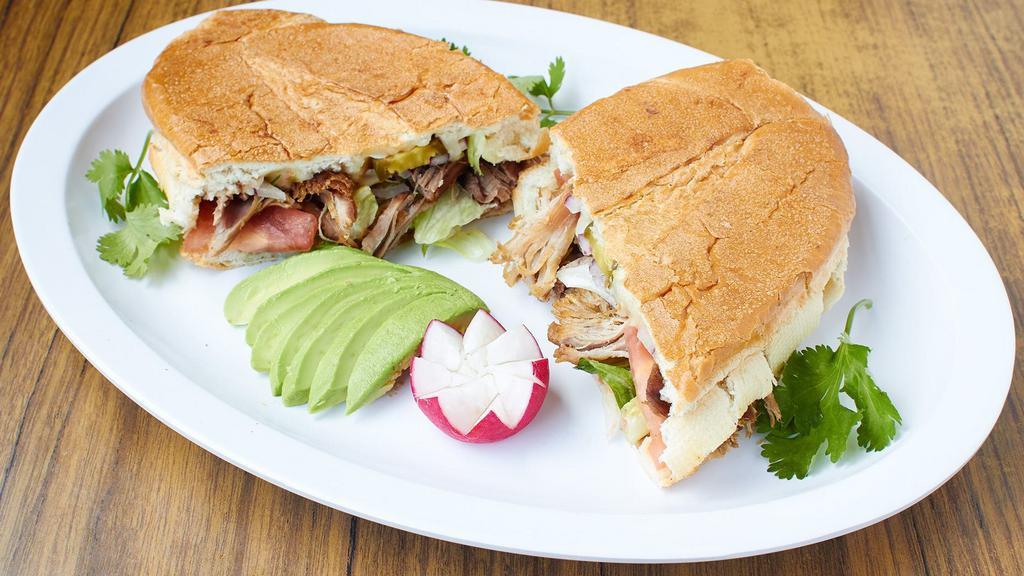 Torta · Choice of meat, cheese, lettuce, tomato and salsa.