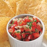 Chips and Salsa · Corn chips with side of pico de gallo salsa.