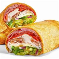 Turkey Italiano (760 Cals) · The Turkey Italiano Wrap is all about the meat. First, we load a footlong portion of tender ...