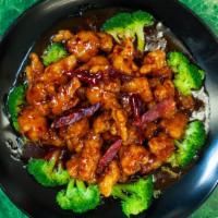 General Tso'S Chicken · Spicy. Chunk of Chicken Breaded & Deep Fried in An Amazing Sweet Spicy Sauce Bedded with Fre...