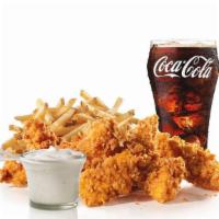 5 Piece - Hand-Breaded Chicken Tenders™  Combo · Premium, all-white meat chicken, hand dipped in buttermilk, lightly breaded and fried to a g...