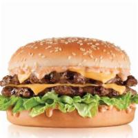 The Big Carl® · Two charbroiled all-beef patties, our Classic Sauce, two slices of American cheese, and lett...