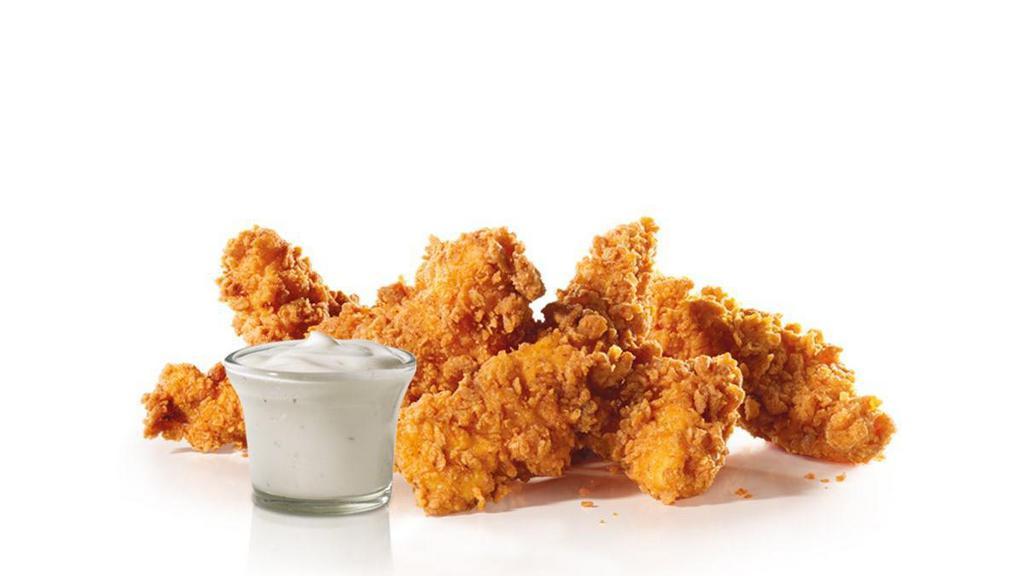 5 Piece - Hand-Breaded Chicken Tenders™ · Premium, all-white meat chicken, hand dipped in buttermilk, lightly breaded and fried to a golden brown. Served with a choice of dipping sauce.