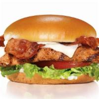 Charbroiled Chicken Club™ Sandwich · Charbroiled chicken breast, two strips of bacon, melted Swiss cheese, lettuce, tomato and ma...