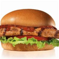 Charbroiled Bbq Chicken™ Sandwich · Charbroiled chicken breast, lettuce, tomato and tangy BBQ Sauce on a honey wheat bun.