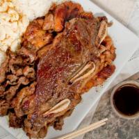 Bbq Mixed Plate · BBQ chicken, teri beef & beef short ribs.