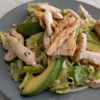 Caesar Salad · Ceasar Salad served with grilled chicken breast.