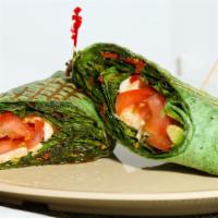 Veggie Wrap · With mixed bell peppers, sun-dried tomatoes, spinach, and fresh mozzarella.