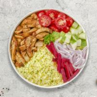 Half Chicken Plate · Half chicken, served with rice, house salad, hummus and pita bread.