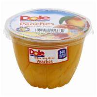Dole Sliced Peaches In 100% Fruit Juice Cups 7 Oz · 