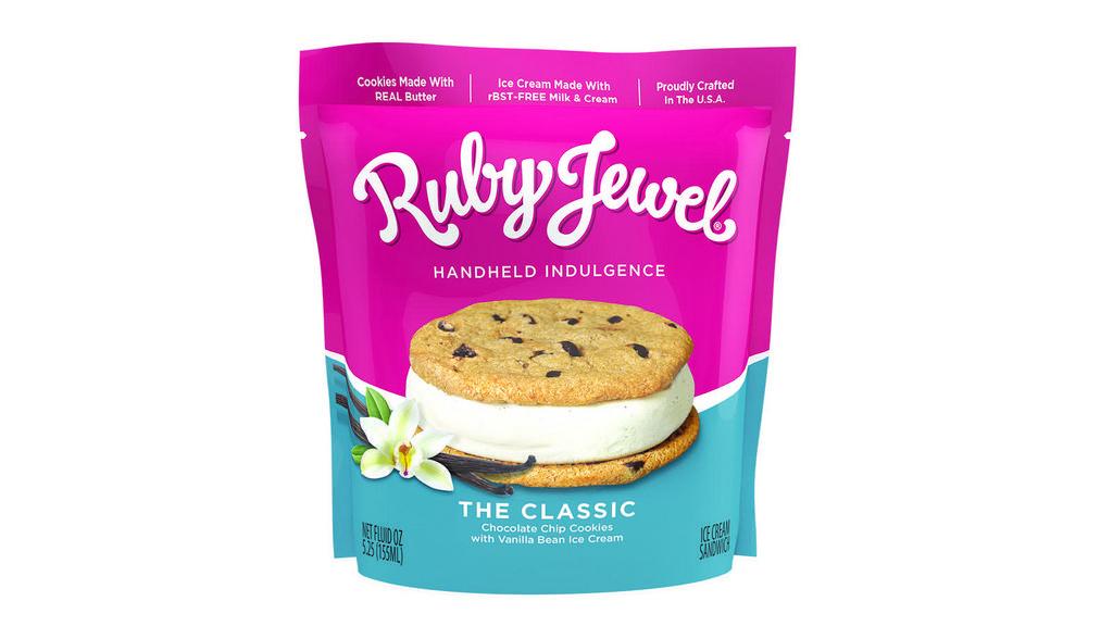 Ruby Jewel Classic Sandwich - Chocolate Chip Cookies With Vanilla Bean Ice Cream · 