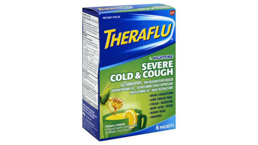 Theraflu Nighttime Severe Cold & Cough Relief Powder 6 Ct · 