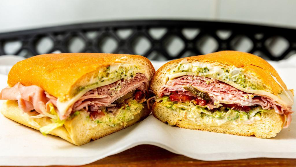THE ITALIAN · provolone, salami, ham, mortadella on sweet roll with everything