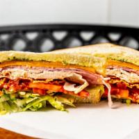 THE POOLBOY · ovengold turkey, ham,bacon and cheddar with mayo lettuce,tomato and garlic spread on sliced ...
