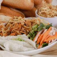 Vegan Vermicelli Bowl · Bánh Hỏi Bì Chay: Mixed shredded tofu, yams, taro, mushrooms, carrots, and jicama with rice-...