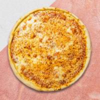 Cheese Pizza · Cheesy mozzarella melted over tomato sauce baked on a hand-tossed dough.
