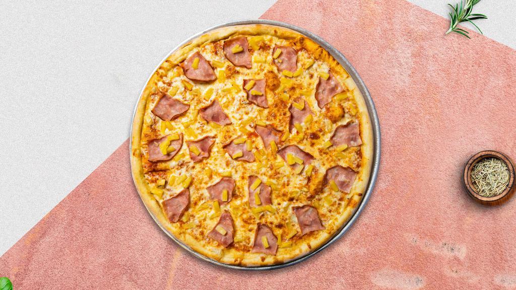 Hawaiian Pizza · Turkey ham, and pineapple baked on a hand-tossed dough.