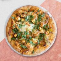 Chicken Spinach Specialty Pizza · Chicken, bell peppers, mushrooms, spinach, garlic, ginger, and onions baked on a hand-tossed...