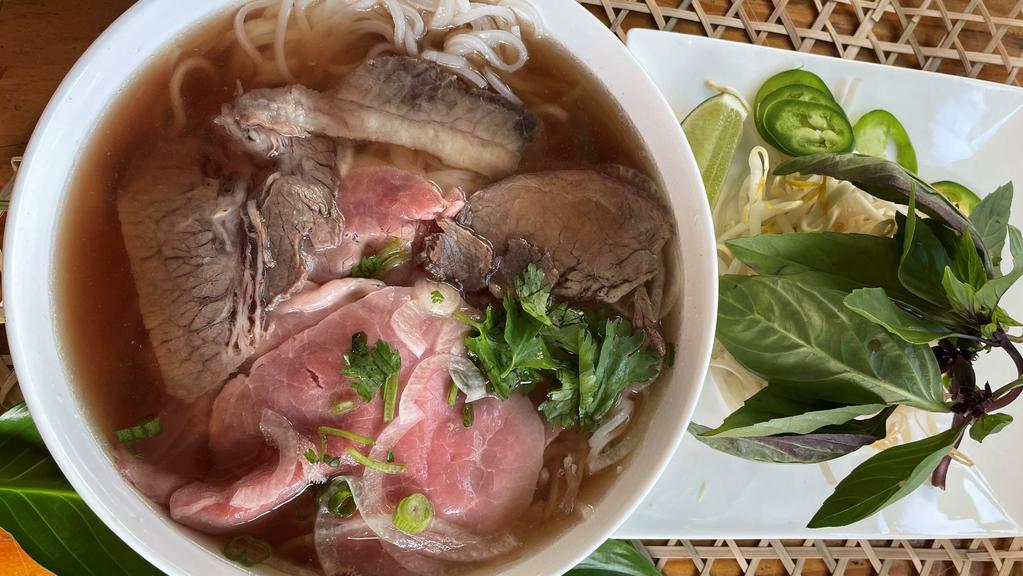02. Steak, Well–Done Brisket Pho · Steak, well - done brisket, and noodle with beef broth