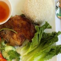 29. BBQ Chicken · White rice, BBQ chicken, and vegetables.