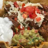 Taco Salad · Choice of meat: carne asada, carnitas, pastor, pollo asado, pollo, shredded beef, chorizo an...