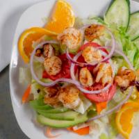 Ensalada de Camaron · Shrimp salad with your choice of dressing!