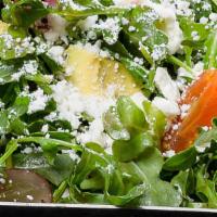 Aragula and Avocado Salad (VEGAN) · Gluten- Free. Organic baby arugula, grape, beet, cherry tomato, with raspberry walnut vinaig...