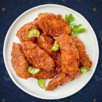 Hot Sticky & Stones Wings · Fried chicken wings served with chef's special dipping sauce.