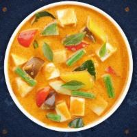 Yellow Curry · Yellow curry sauce and coconut milk with tofu, potatoes, carrots, and onions.