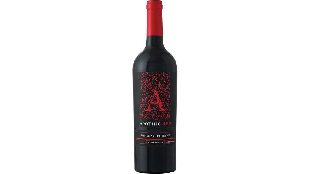 Apothic Red (750 ml) · Apothic Red is a masterful blend with intriguing intensity and luscious texture. Zinfandel leads the blend with generous notes of deep dark fruit and faint hints of spice, while Syrah brings notes of blueberry compote and hints of boysenberry. Merlot contributes bold structure and rich characteristics of black cherry and plum. Cabernet Sauvignon delivers decadent layers of blackberry and black currant. All of the grapes come together in Apothic Red’s daringly original blend and finish with long-lasting notes of soft vanilla and mocha.