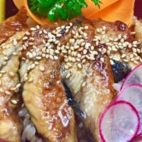 Unagi Don · Eel Over Sushi Rice with miso soup
