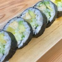 Futomaki · pickle radish, cucumber, and avocado,.