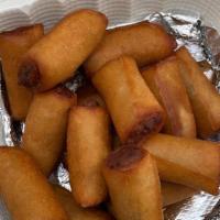 Pork lumpia shanghai (15 pcs) · Lumpiang shanghai, is a Filipino deep-fried appetizer consisting of a mixture of giniling wr...