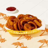 Onion Rings · Classic crispy onion rings with ketchup.